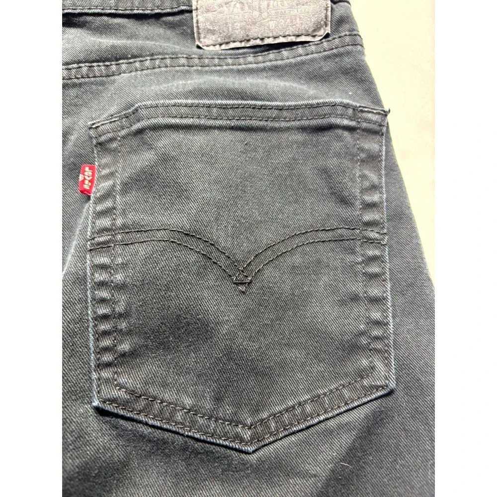 Levi's 513 Slim Fit Jeans Mens 34x30 Black Dark Wash Denim Mid Rise Straight Leg
